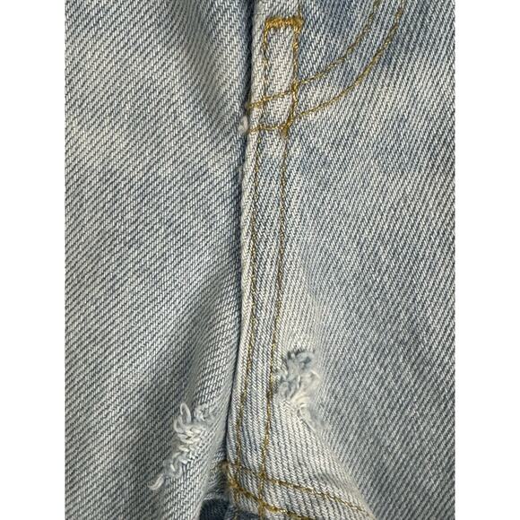 BDG Distressed Button Fly High Rise Light Wash Slim Straight Blue Jeans Size 26 - Picture 7 of 7
